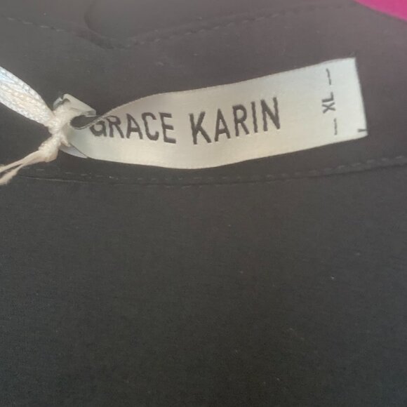 Grace Karin XL black blouse - Renaissance long sleeves - button up top - Picture 5 of 5